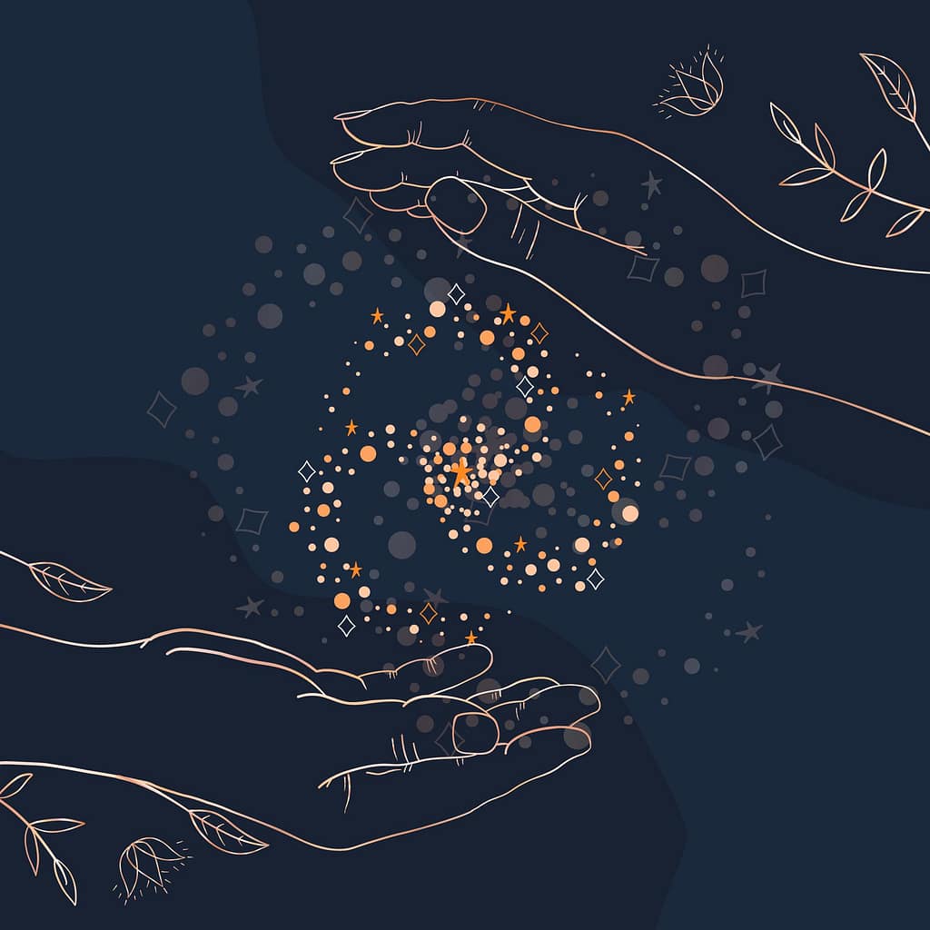 Mains qui canalise le soin énergétique Reiki à Toulouse